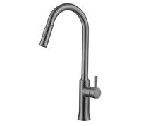 Pull Out Kitchen Tap with Grey Hose 2 Modes Spray Head Sensor Hot & Cold Water Mixer 1 Hole Kitchen Faucet for Sink Modern Design Easy Installation