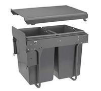 Pull Out Kitchen Waste/Recycle Soft Close Bin for 400mm Cabinet - Front Fixing Cabinets (20L + 20L)