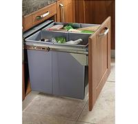 Pull Out Kitchen Waste/Recycle Soft Close Bin for 400mm Cabinet - Front Fixing Cabinets (20L + 2x10L)