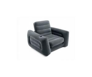pull-out lounge chair 109 cm vinyl grey