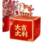 Pull Out Money Box, Horse Year Theme Cash Storage,Spring Festival Money Pull Box, for Teens Son Daughter Family Women Boys Girls Youth