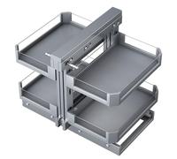 Pull Out Organizer - 2-Tier Blind Corner Cabinet, 4-Shelf Heavy Duty Slide Out Kitchen Cabinet Organizer for Efficient Storage