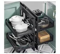 Pull-Out Organizer, Soft-Close Swing-Out 2-Tier Storage Basket, Height-Adjustable Design for Home, Kitchen, Bathroom