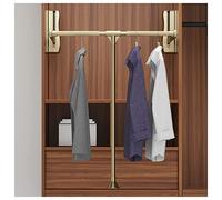 Pull Out Pants Hangers Trousers Rack Extendable Closet Rod Stainless Steel Wardrobe Rail Tube Down Clothes Organizer With Soft Slides Adjustable Width Fits Most Load bea Aqiong