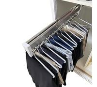 Pull Out Pants Hangers Trousers Rack Heavy Duty Extendable Pull Out Closet Rod - Sliding Wardrobe Closet Rod, Extendable Clothes Rail With 2 Sliding Track, Pull Out Closet Rod Adjustable 30-80cm Ward