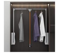 Pull Out Pants Hangers Trousers Rack Stainless Steel Wardrobe Rail Tube Extendable Closet Rod Down Clothes Organizer With Soft Slides Adjustable Width Fits Most Load bea Aqiong