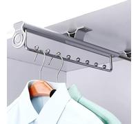 Pull Out Pants Rack Aluminum Closet Clothes Rail,Pull-out Coat Hanger With Sliding Rail,Closet Organizer Rack For Trousers Jeans Jacket Storage,Load 25kg(25cm/9.8inch) Beauty Comes