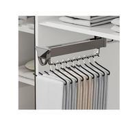 Pull Out Pants Rack - Sturdy Aluminum Jeans Hangers, Slide Out Wardrobe Organizer for Closet Storage (Gray, 51x8.5CM) - Space-Saving Solution for Cloakroom