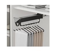 Pull Out Pants Rack - Thick Aluminum Alloy Jeans Hangers, Slide-Out Wardrobe Organizer for Closet Storage (Black, 53x8.5CM) - Space-Saving Solution for Cloakroom