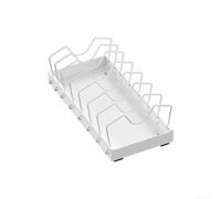 pull-out rack for storing cookware and dishware with space-saving design for small or crowded kitchens (B White)