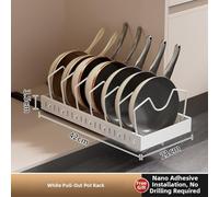 pull-out rack for storing cookware and dishware with space-saving design for small or crowded kitchens (B Black)