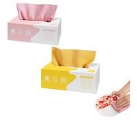 Pull-Out Reusable Super Absorbent Rags,Microfiber Cleaning Cloth 20 Pieces,Pull-Out Reusable Lint-Free,for Kitchen Bathroom Car Window Glass Furniture Dishes Washing Housekeeping (2, Pink,Yeloow)