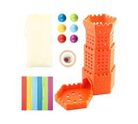 Pull-Out Rod Game Toy, Fun Interactive Gameplay, 18.5x21cm, 4-in 1 Board Game, Wooden Sorting & Stacking, Pick-up Sticks/Counting/Ball Drop Tower, For Home Classroom Preschool Play