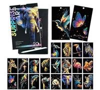 Pull-Out Scratch Art 20-Sheet Natural Wonders Scratch Art Bookmark DIY Art Set-Perfect as Party Favors or Gifts (Animal Bookmarks