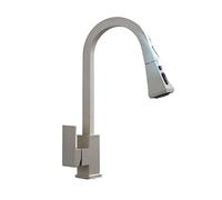 Pull Out Sensor Kitchen Faucets Stainless Steel Smart Induction Mixed Tap Rotate Touch Control Sink Tap Easy Installation(Nickel) LWX