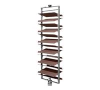 Pull-Out Shoe Rack Organizer 360° Rotating Shoe Rack Adjustable Height Retractable Metal Stackable Shoe Rack Versatile use for Small Bedroom Closet 12Tier173-186CM