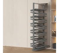 Pull-Out Shoe Rack Organizer Adjustable Height Retractable Metal Stackable Vertical Shelf Organizer for Small Bedroom Closet Space Saving Storage Under Stairs Storage 12Tier164-176cm,78cm