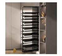 Pull-Out Shoe Rack Organizer, Adjustable Height Stackable Design, Retractable Guide Rail for Closet Cabinet Storage