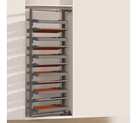 Pull-Out Shoe Rack Organizer Adjustable Height Stackable Design Retractable Guide Rail for Dressing Rooms bedrooms wardrobes hallways corridors High Load-Bearing Capacity 12Tier160-172cm,63cm