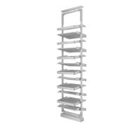 Pull-Out Shoe Rack Organizer for Closet Shoe Cabinet Retractable & Adjustable Height Space-Saving Cabinet Telescopic Rack for Entryway Closet Stairwell Easy to Install 12Tier195-206cm,49cm