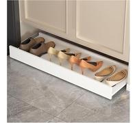 Pull-Out Shoe Rack Organizer with Wheels - Under Bed Storage for Small Spaces, White Closet Organizer (70x38.2cm) - Perfect for Shoes, Boots, Sneakers & Heels