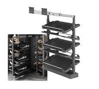 Pull Out Shoe Rack Rotating Stackable Pull-Out Storage Cabinet Vertical Shelf Organizer Adjustable，3-Tier Bamboo e Shoe Rack Bench with Cushioned Seat, Small Foot Stool, Pouffe, Change Shoe