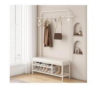 Pull Out Shoe Rack Rotating Stackable Pull-Out Storage Cabinet Vertical Shelf Organizer Adjustable，3-in-1 Shoe Rack & Coat Rack - Freestanding Bench with 2-Tier Storage & 6 Hooks, Ideal for
