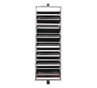 Pull Out Shoe Rack Rotating Stackable Pull-Out Storage Cabinet Vertical Shelf Organizer Adjustable，Adjustable 9-Tier Pull-Out Shoe Rack Organizer - Space-Saving Stackable Metal Storage for S