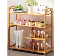 Pull Out Shoe Rack Rotating Stackable Pull-Out Storage Cabinet Vertical Shelf Organizer Adjustable，Bamboo Shoe Rack, Corner Entryway Organizer with Multi-Tier Storage