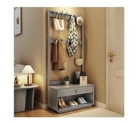 Pull Out Shoe Rack Rotating Stackable Pull-Out Storage Cabinet Vertical Shelf Organizer Adjustable，Modern Wooden Shoe Rack with Bench & Cushion: Freestanding Entryway Coat Rack for Hallway,