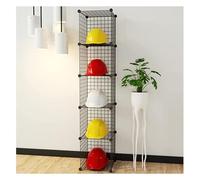 Pull Out Shoe Rack Rotating Stackable Pull-Out Storage Cabinet Vertical Shelf Organizer Adjustable，Metal Helmet Display Rack - 5 Tier Organizer for Hats, Helmets, Caps, Cowboy Hats & Shoes -