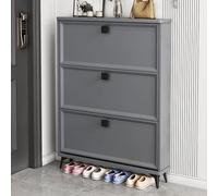 Pull Out Shoe Rack Rotating Stackable Pull-Out Storage Cabinet Vertical Shelf Organizer Adjustable，Narrow Shoe Organizer Cabinet with 3 Flip Drawers - Freestanding Shoe Rack & Storage Cupboa