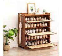 Pull Out Shoe Rack Rotating Stackable Pull-Out Storage Cabinet Vertical Shelf Organizer Adjustable，Rattan, Slim Shoe Storage Cabinet for Entrywa, Bamboo Freestanding Shoe Storage Organizer w