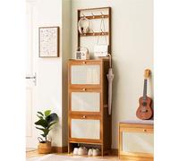 Pull Out Shoe Rack Rotating Stackable Pull-Out Storage Cabinet Vertical Shelf Organizer Adjustable，Shoe Bench, Shoe Rack Bench with Padded Cushion Seat, Shoe Storage Bench, Simple Style, Ent