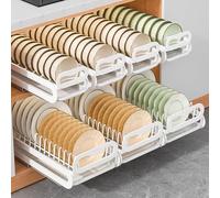 Pull-Out Single Tier Dish Rack For Cupboard, Slide Out Dish Drying Rack For Kitchen Cabinets, Pull Out Drawer For Kitchen Under Sink Organizer, Stainless Steel Dish Drainers For Kitchen Counter(Plate