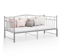 Pull-out Sofa Bed Frame Grey Powder-coated Metal 90x200 cm Sleek Space-Saver XL [EEK: A]