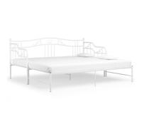 vidaXL Pull-out Sofa Bed Frame White Metal for Day Sleeping Sleepover Guest