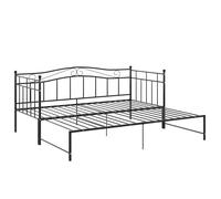 vidaXL Pull-out Sofa Bed Frame Black Meta Living Room Occasional Sleepover