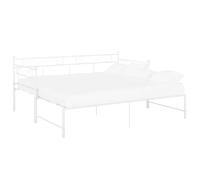 vidaXL Pull-out Sofa Bed Frame White Metal Sleepover Occasional Guest Resting