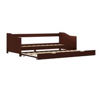 vidaXL Pull-out Sofa Bed Frame Dark Brown Pinewood 90x200cm Sleepover Beds