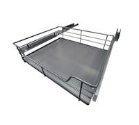 Pull-Out Solid Base Anthracite/Grey Baskets Kitchen Base Larder Units Storage Organiser 300-600mm Soft Close Integration (To Suit 500mm Cabinet)