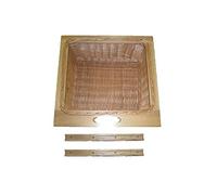 Pull Out Solid Beech Wicker Basket Drawer with Handle 400mm Unit