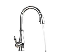 Pull Out Spray Polish Swivel Spout Kitchen Sink Faucet Pull Down Sprayer Design Bathroom Hot&Cold Water Mixer Tap(Chrome Polish)