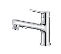 Pull Out Sprayer Basin Mixer Tap All Copper Monobloc Faucet for Hair Washing & Cleaning Extendable Chrome Countertop Washbasin Faucet
