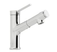 Pull Out Sprayer Bathroom Faucet Single Hole Basin Mixer Tap 3 Function Vanity Sink One Handle Silver Finish for Modern Bathrooms
