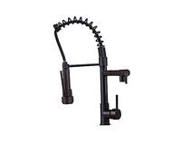 Pull Out Spring Kitchen Faucet Swivel Spout Vessel Sink Mixer Tap Hot and Cold Stable Water Flow(ORB-A)