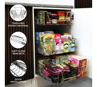 Pull Out Steel Kitchen Baskets Slide Out Storage Basket Cupboard Drawer 600mm