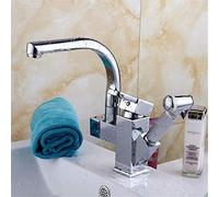 Pull Out The Spray Head, Kitchen Faucet, Cold Water Mixer, Kitchen Sink Faucet, Telescopic Rotatable Chrome Plated Single Handle.