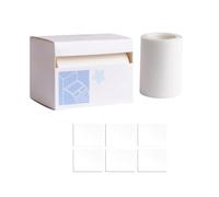 Pull-Out Transparent Sticky Notes Box - Tearable Adhesive Clear Notes for Office, School, Error Correction, Removable Labels, 8x6.5cm