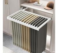 Pull-Out Trouser Rack Above Washing Machine,Clothes Drying Rack Drawer For Built-in Wardrobe,Quiet Three-Section Drawer Slide,30kg Capacity(Size:W: 71-76cm（27.95-29.92 in）,Color:D: 56cm (22.04 in))